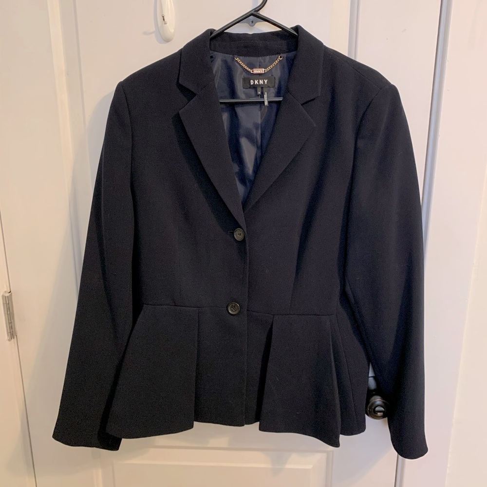 DKNY Peplum Navy Blue Blazer